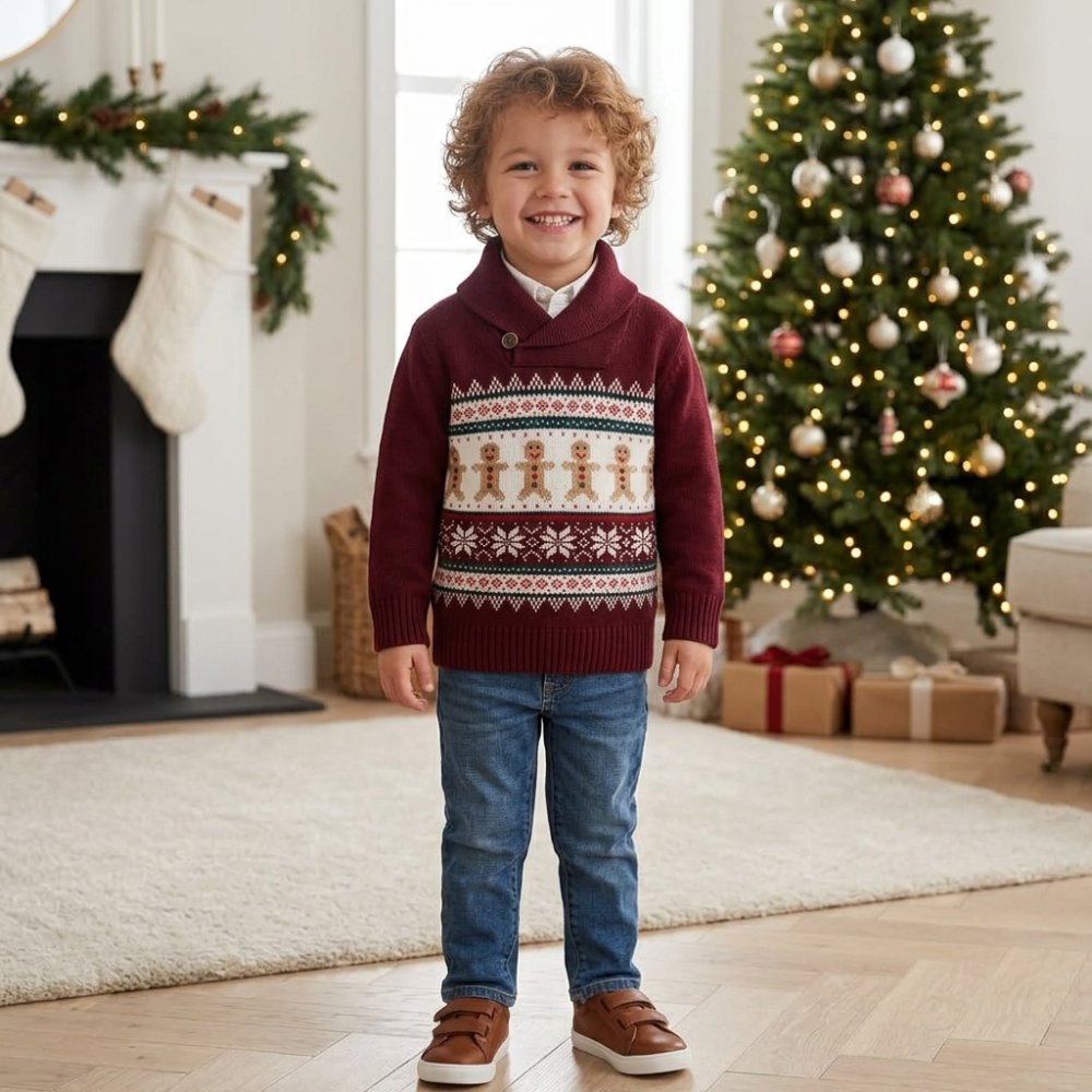 CPX01: Kids Gingerbread Man Knitted Christmas Jumper (9 months- 5 years) CPX01: Kids Gingerbread Man Knitted Christmas Jumper (9 months- 5 years)
